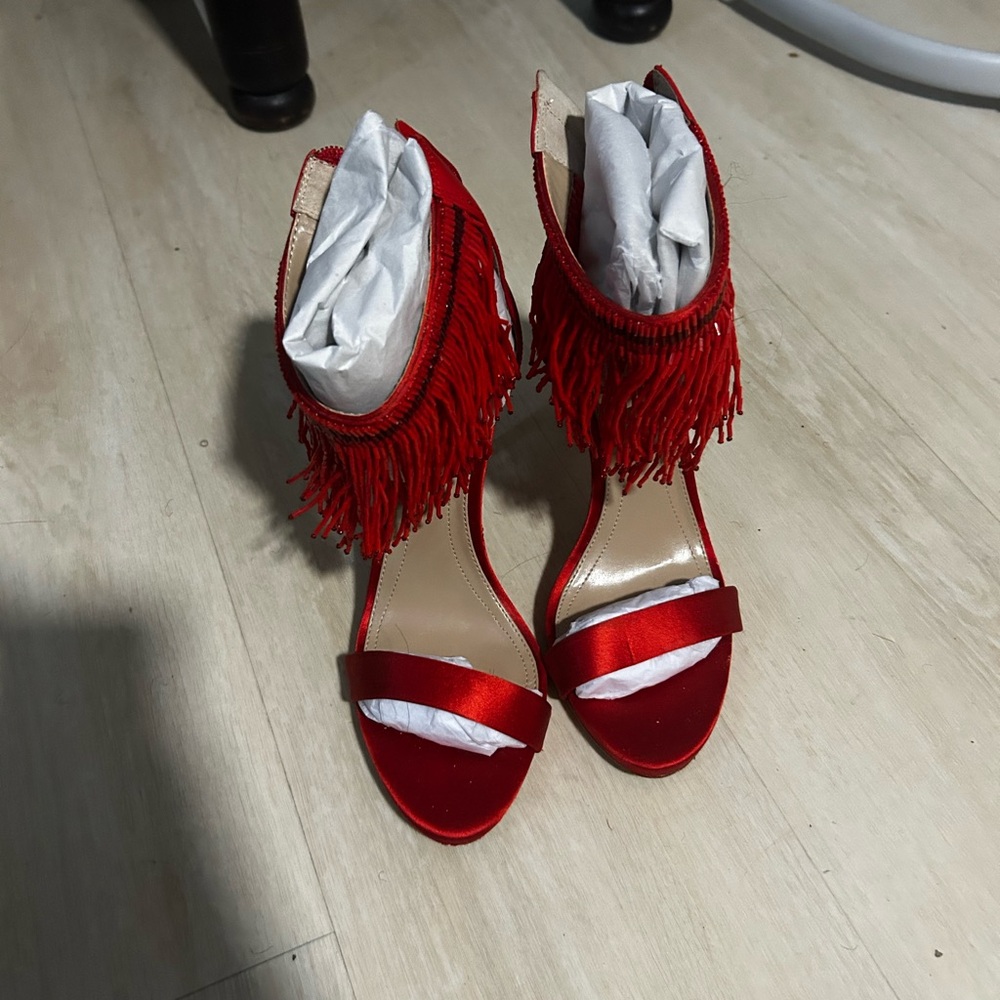 Red Fringe Women's Sandals